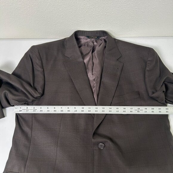 JoS A Bank Blazer Sport Coat Gordon Mens 44 Reg Brown Plaid Silk Wool Two Button - Picture 11 of 15